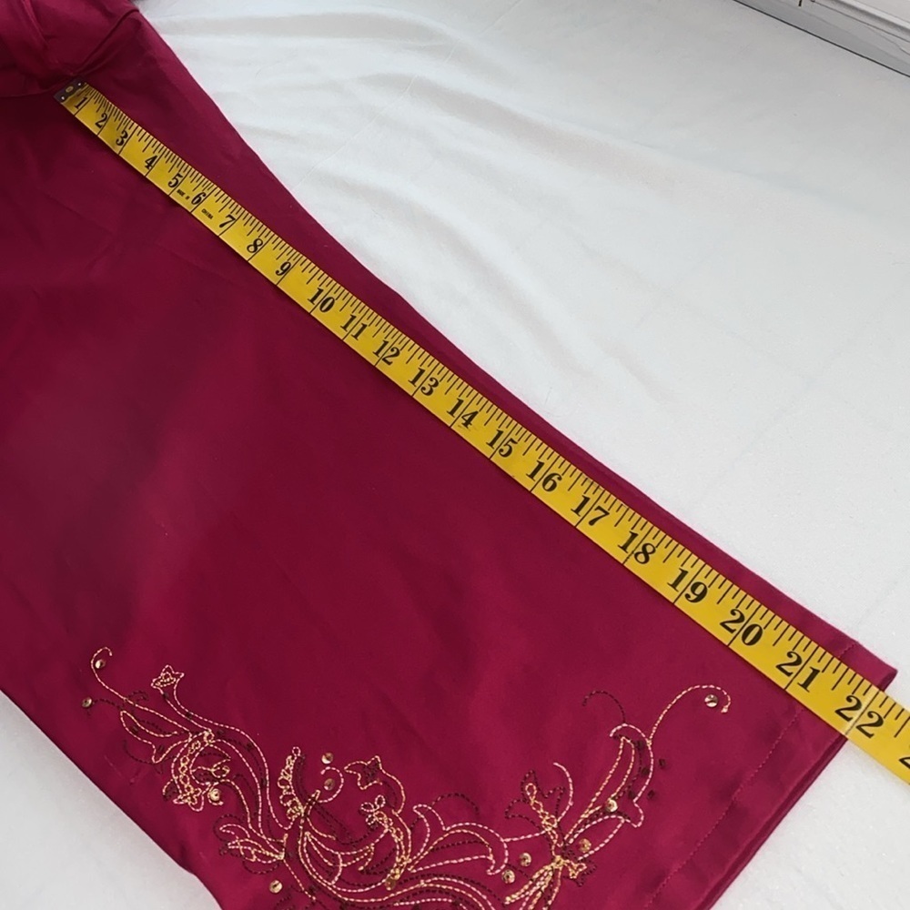 St John’s Bay Capri pants button/zip closure fabric belt embroidered Sz 14P NWT - Picture 3 of 10